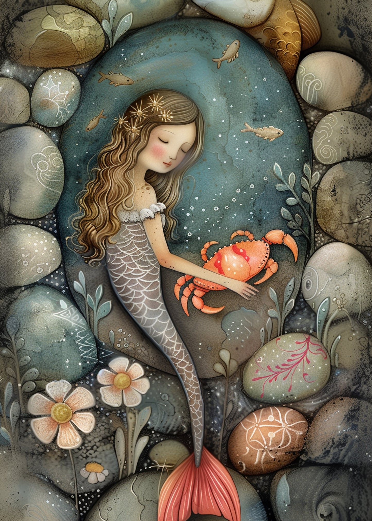 Mermaids: Krab | Kaart Fripperies