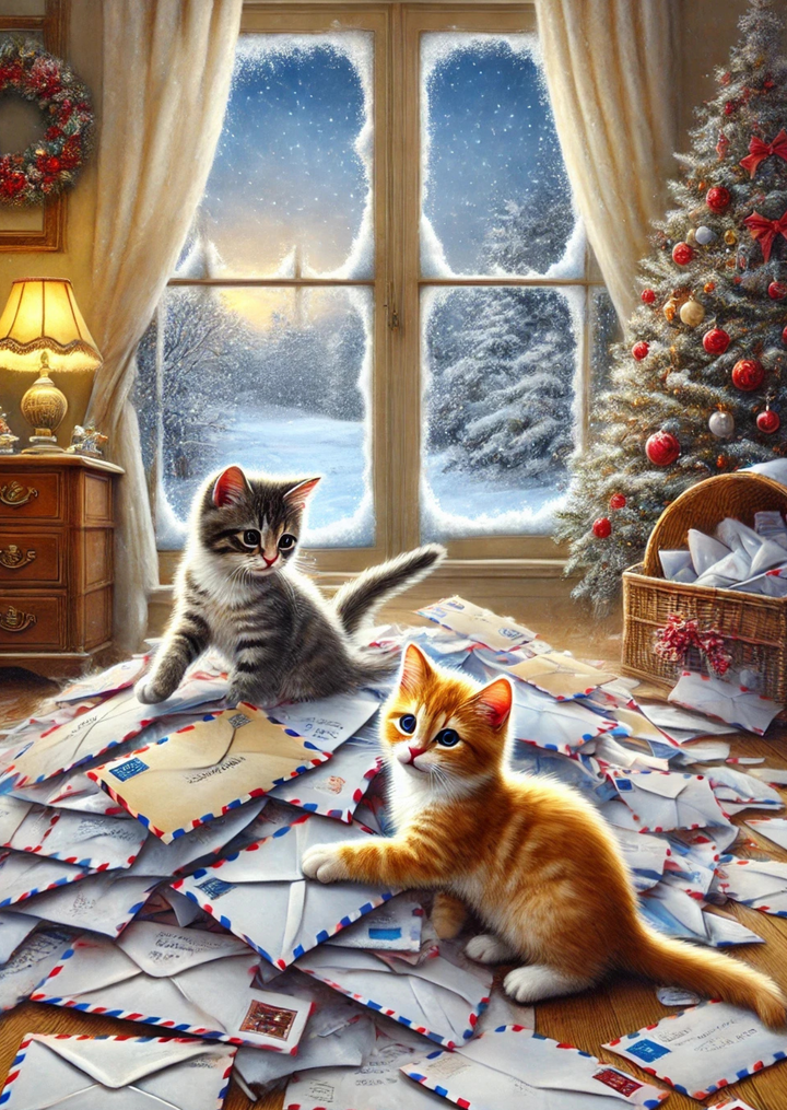 Winter Mail: Kittens | Kaart Fripperies