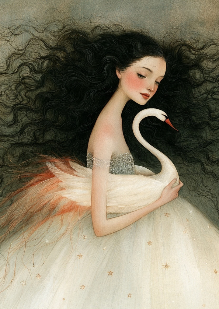 Whispers & Wings: Zwaan | Kaart Fripperies