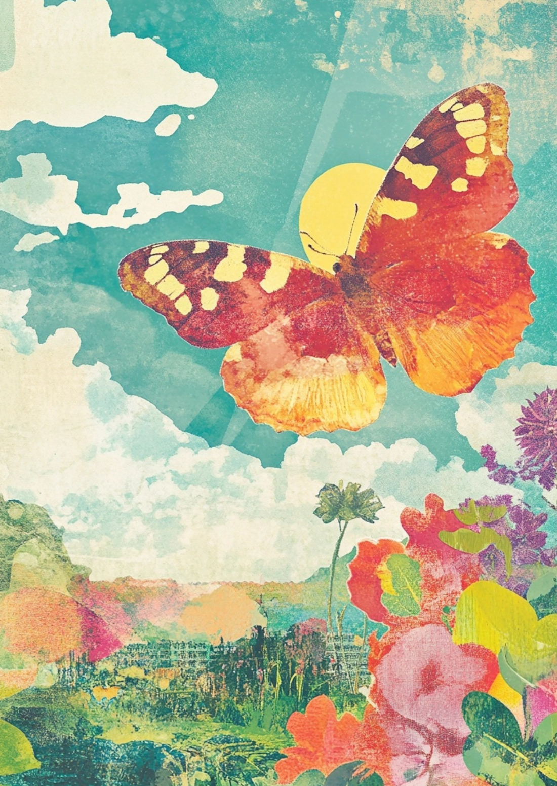 The art of Summer: Butterfly over Paradise | Kaart Fripperies