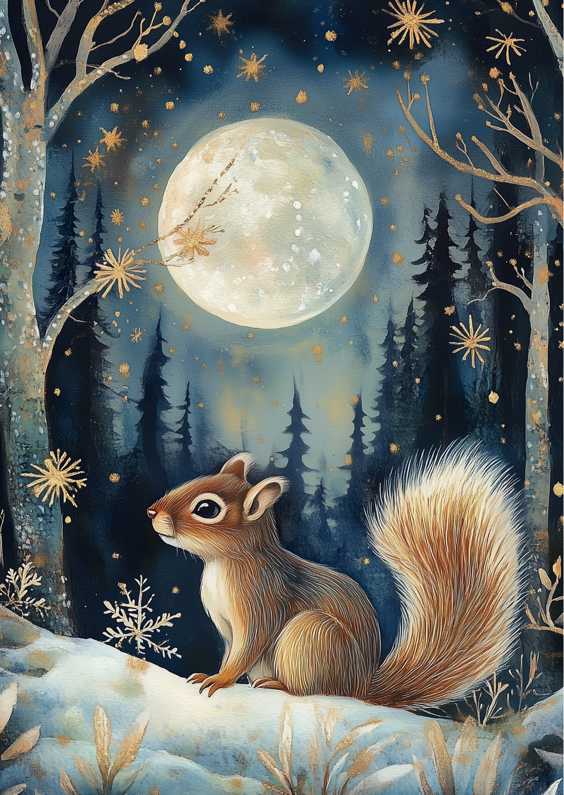 Moonlight Animals: Eekhoorn | Kaart Fripperies