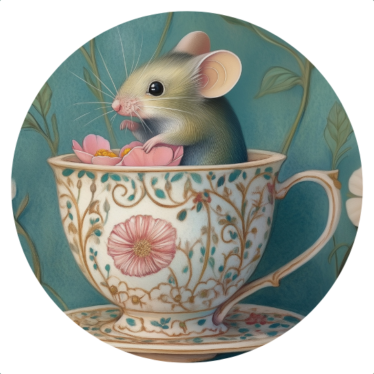 Animal Tea Time: Muis | Sluitstickers 10st.