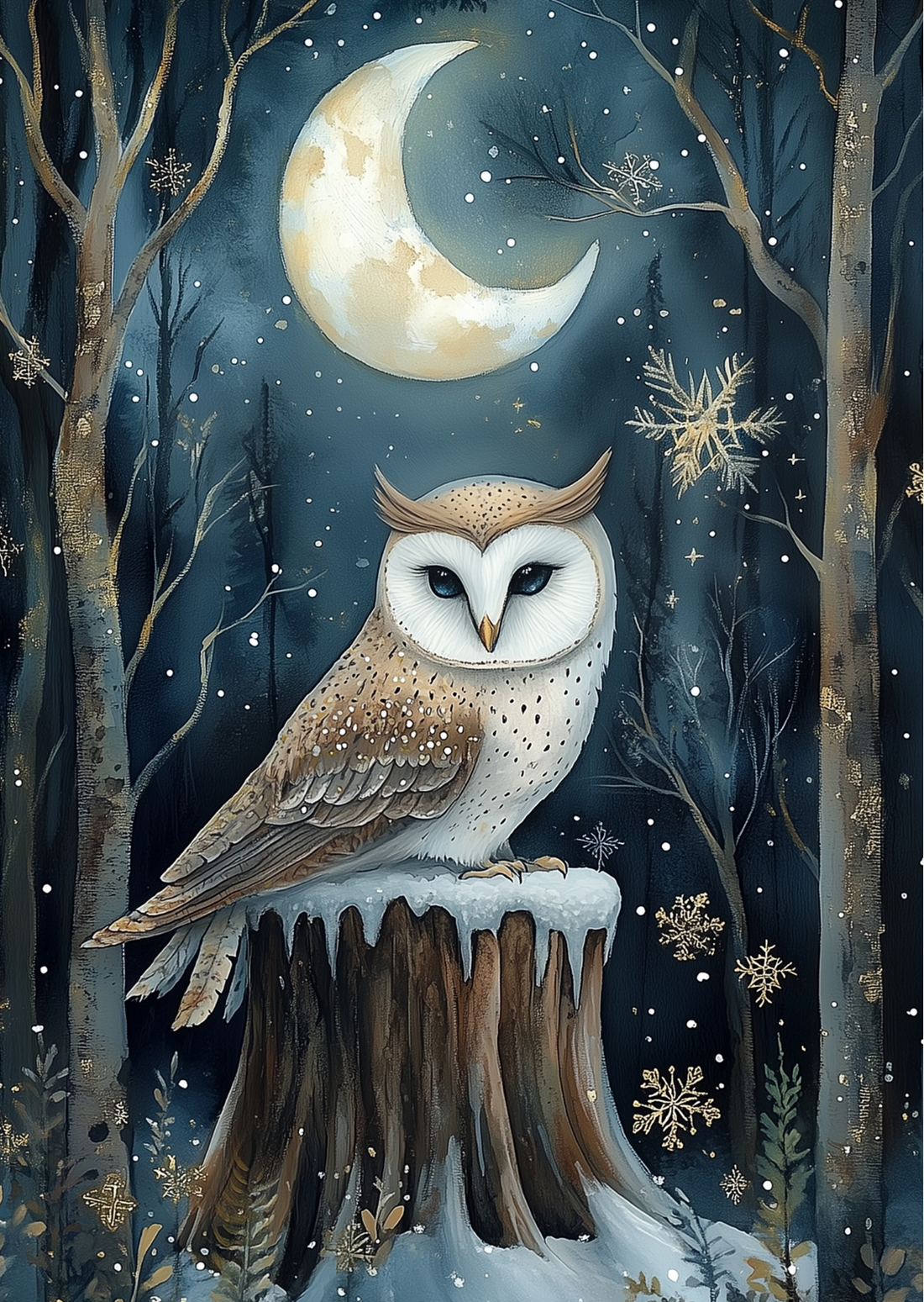 Moonlight Animals: Uil | Kaart Fripperies