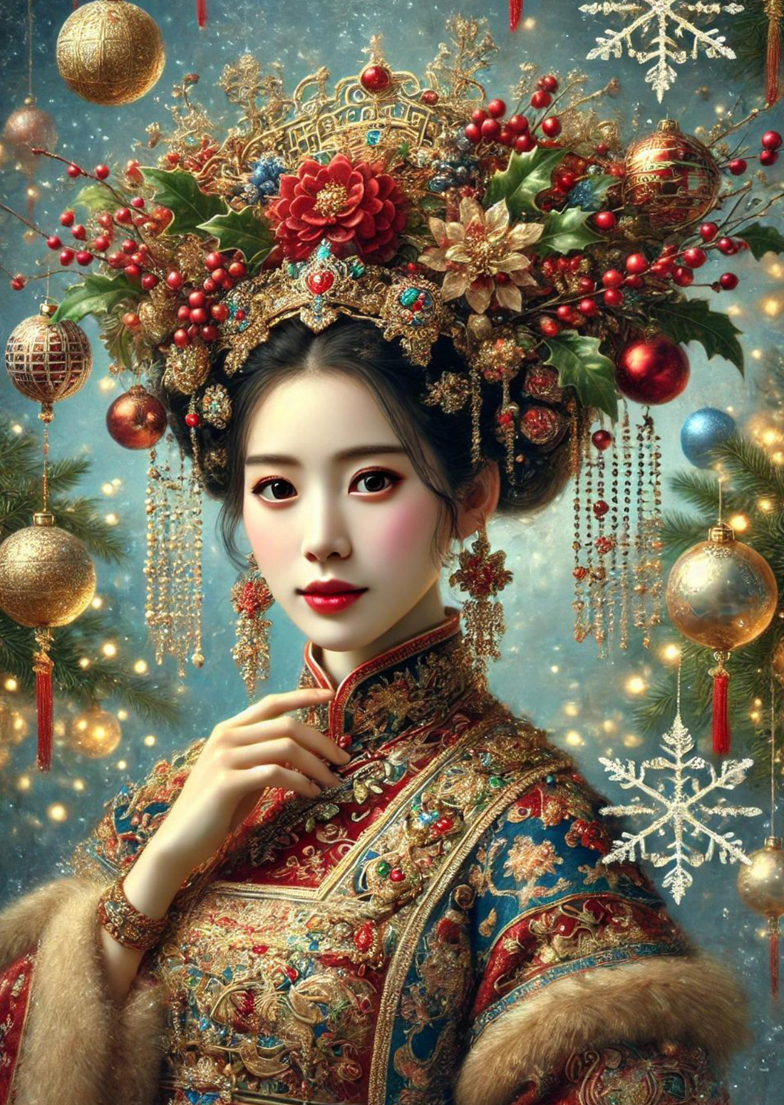 Christmas Woman: Yuan | Kaart Fripperies