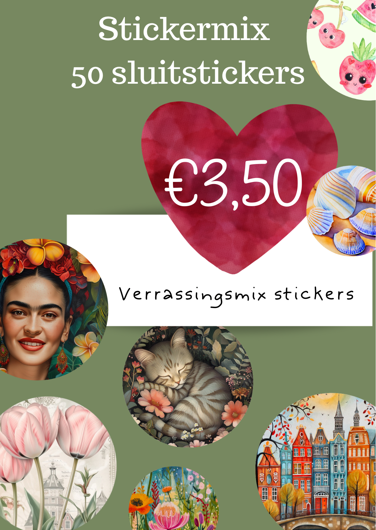 50 sluitstickers verrassingsmix| Stickermix 50st