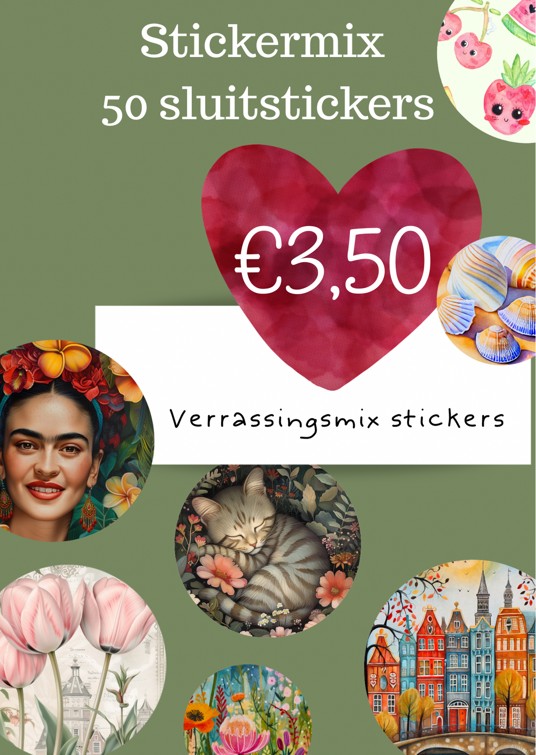 50 sluitstickers verrassingsmix| Stickermix 50st