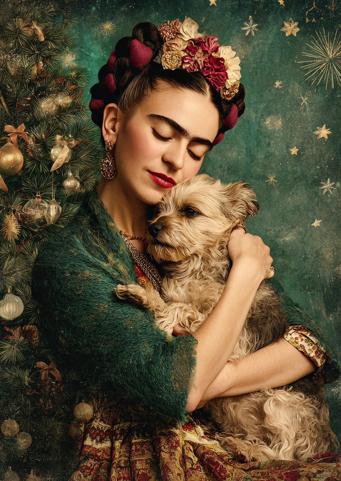 Frida Kahlo: Christmas dog | Kaart Fripperies