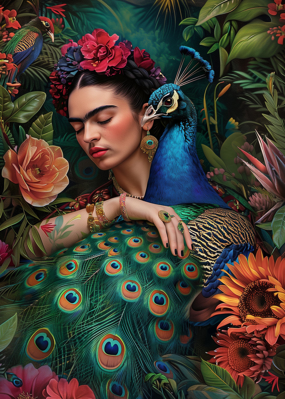 Frida Kahlo: Pfau | Kartenfirlefanz