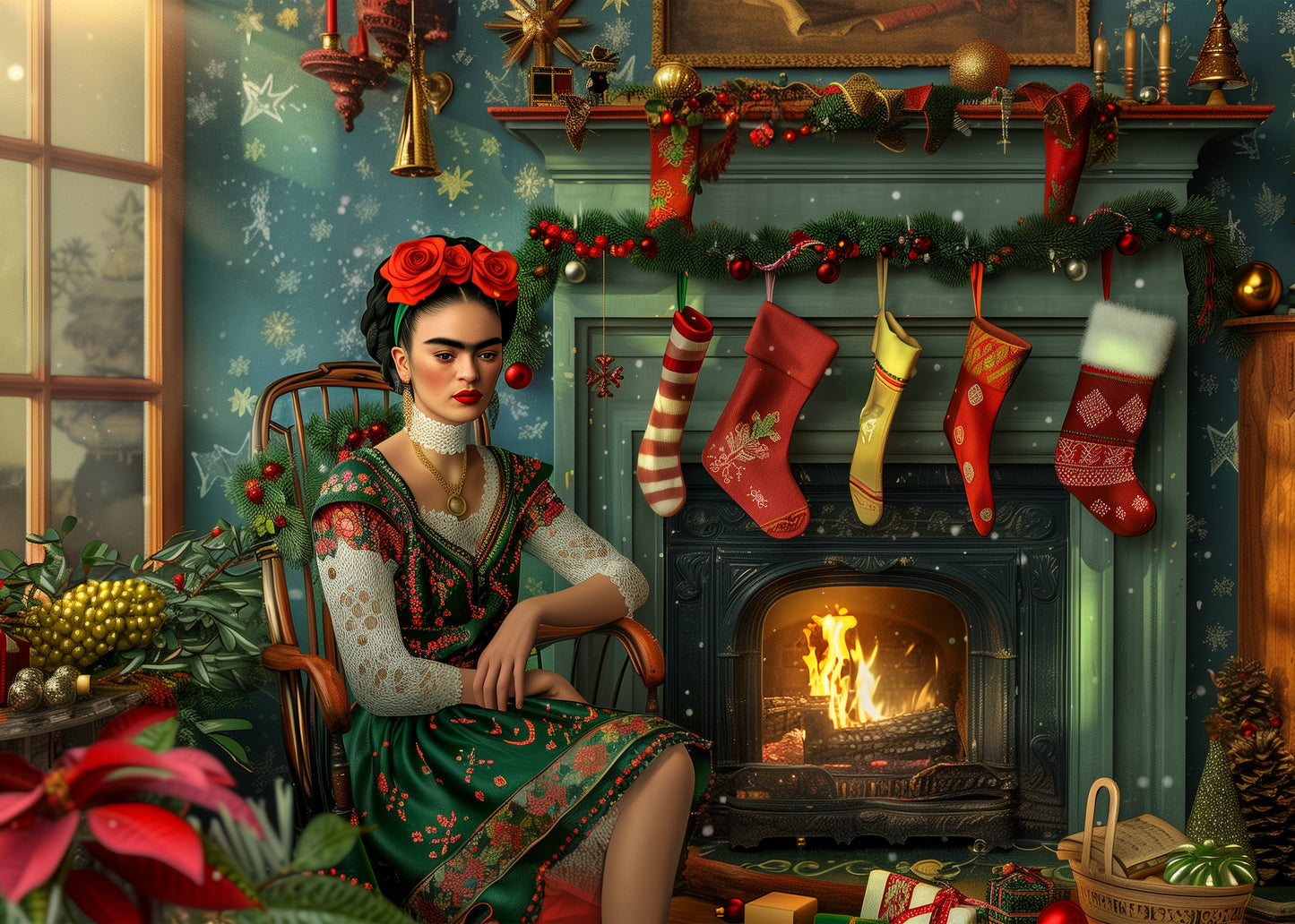 Frida Kahlo: Cosy Christmas Fire | Kaart Fripperies