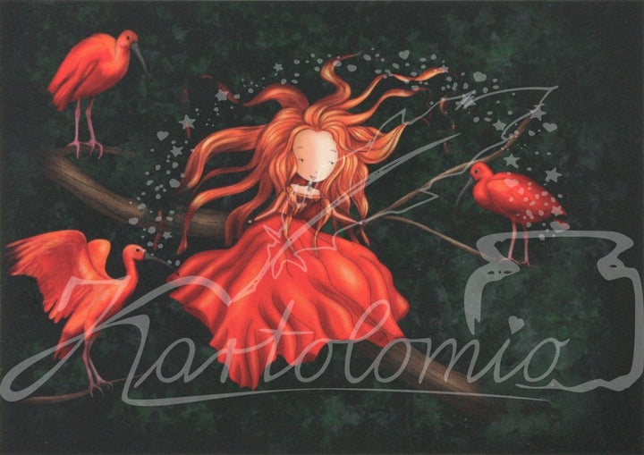 0027 - Red Ibis | Kaart Ila Illustrations