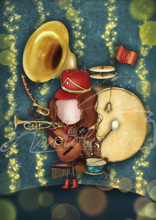 035 - One girl band | Kaart Ila Illustrations