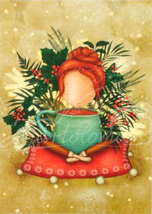 105 - Christmas Hot Chocolate | Kaart Ila Illustrations