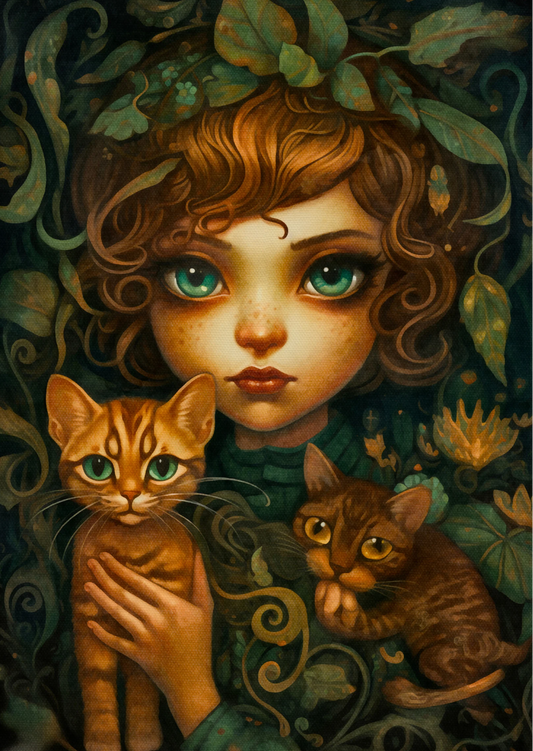 Catgirls: Tigery Green | Kaart Fripperies