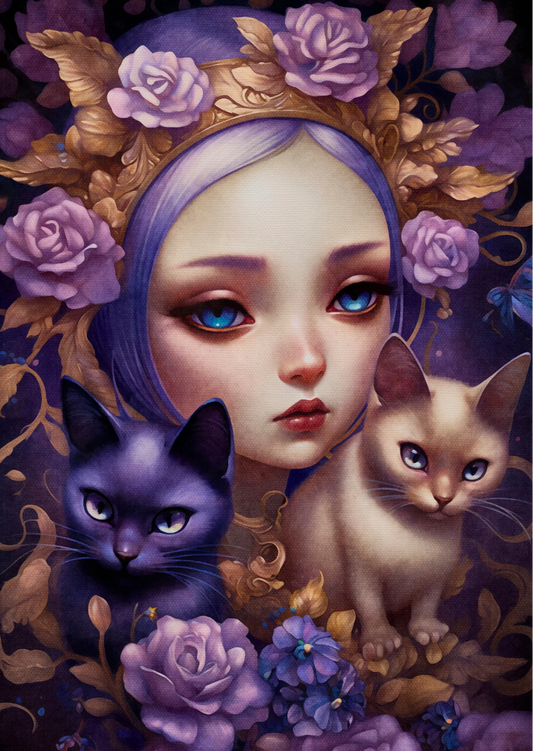 Catgirls: Purpely Purple | Kaart Fripperies