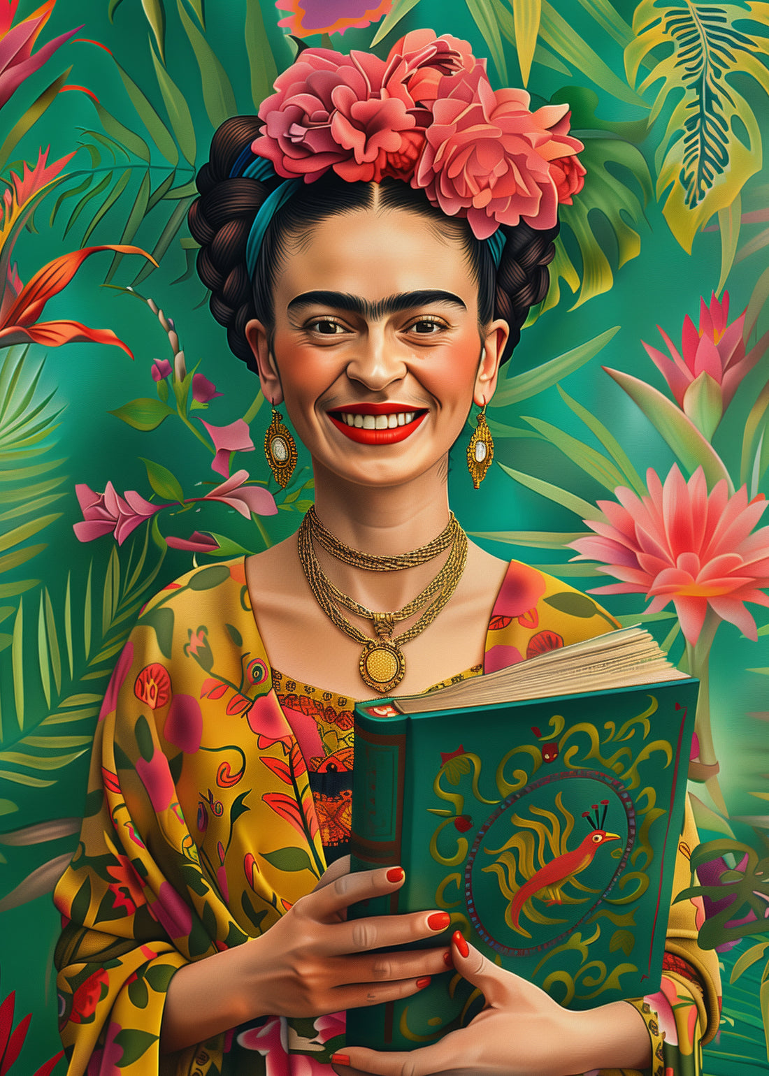 Frida Kahlo: Frida Kahlo mit Buch | Kartenfirlefanz