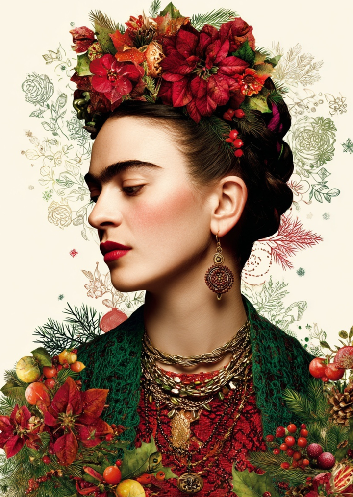 Frida Kahlo: Yuletide Bloom | Kaart Fripperies