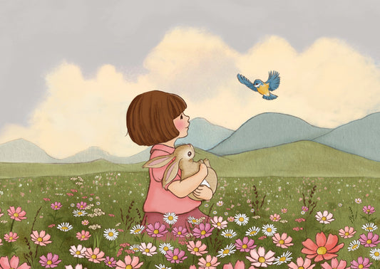 Blue bird friend | Kaart Belle & Boo