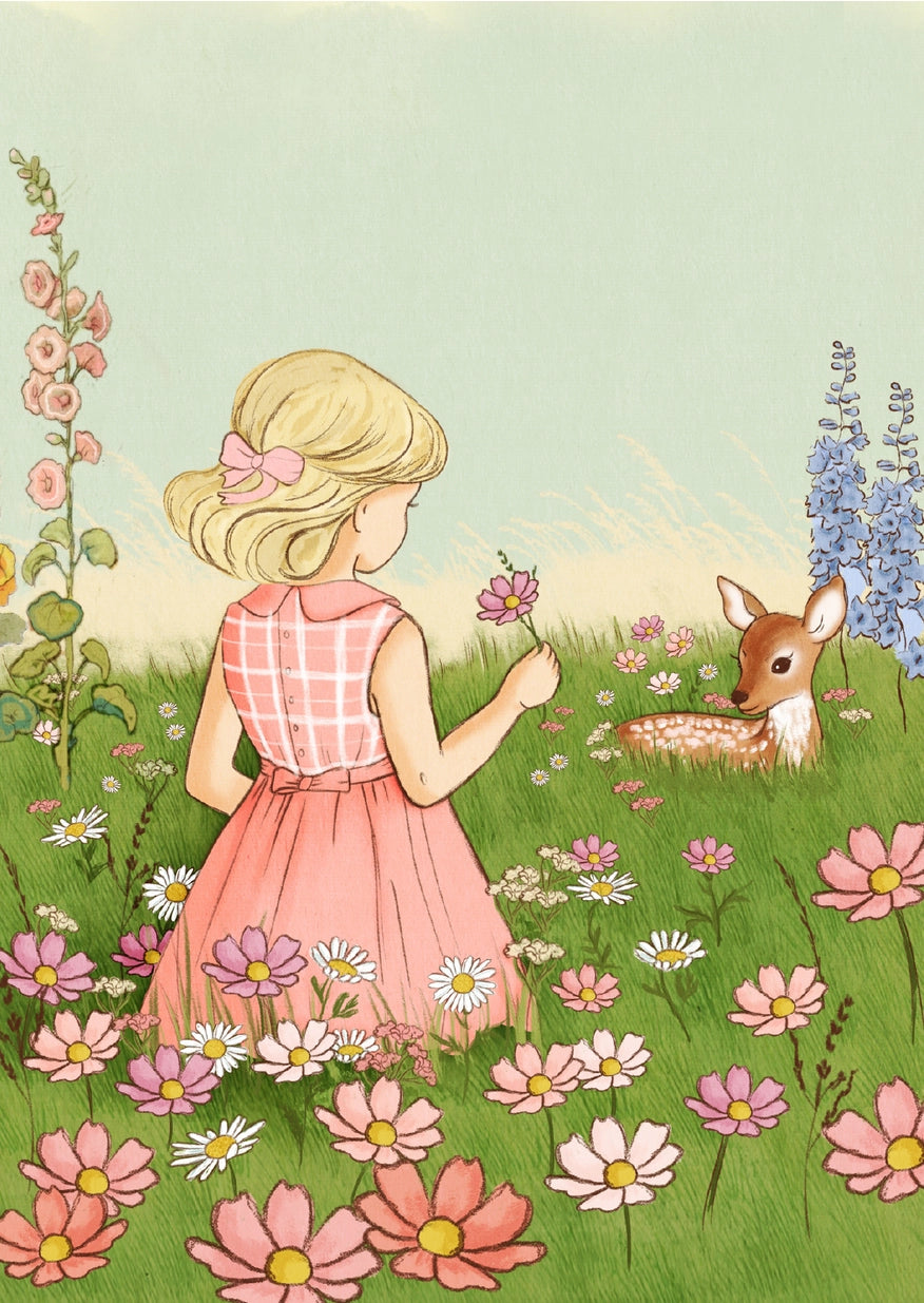 Flower field girl | Kaart Belle & Boo