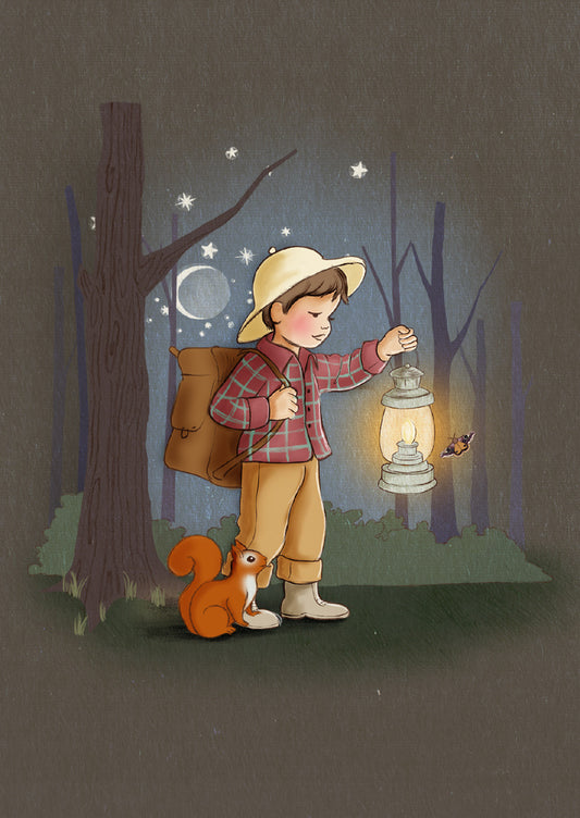 Night explorer boy | Kaart Belle & Boo