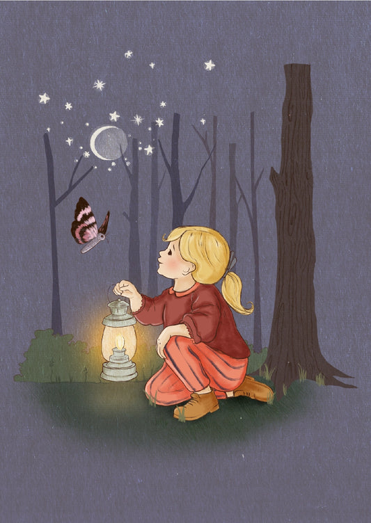 Night explorer girl | Kaart Belle & Boo