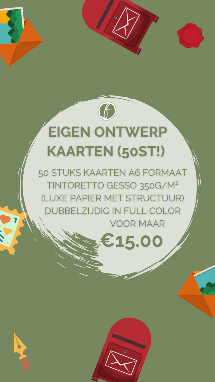 Eigen Ontwerp Kaart | 50 kaarten Luxe structuurpapier A6