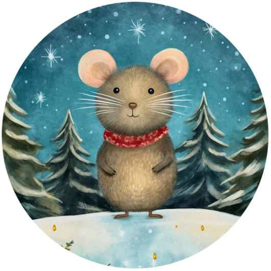 Christmas Time: Muis | Sluitstickers 10st.