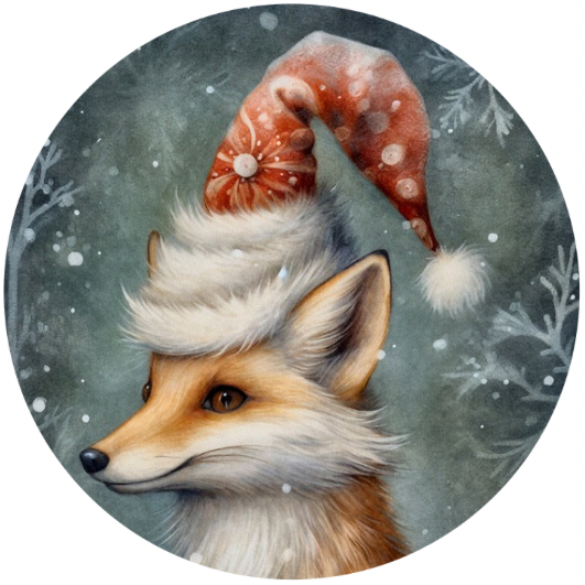 Mystical Christmas Animals: Vos | Sluitstickers 10st.