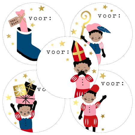 Pieten Party | Stickers op rol 250st