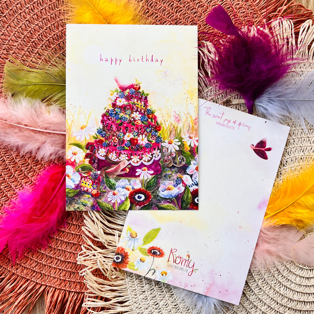 Happy birthday | Postkaart A6 Romyillustrations