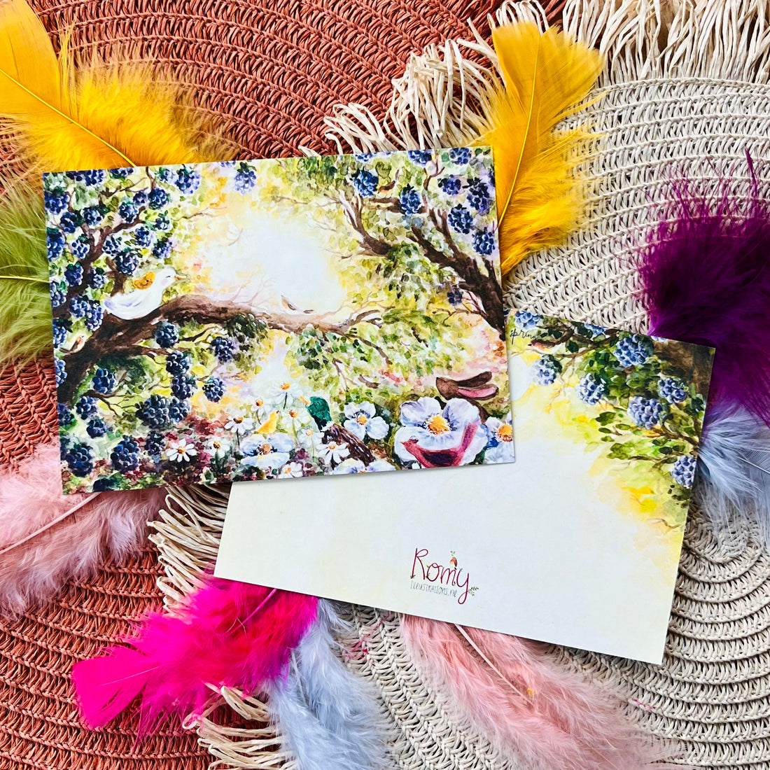 Onder het bessenblad | Postkaart A6 Romyillustrations