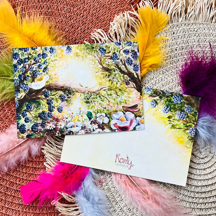 Onder het bessenblad | Postkaart A6 Romyillustrations