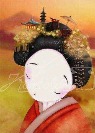 119 - Geisha | Kaart Ila Illustrations
