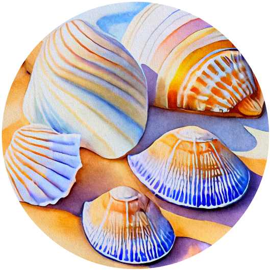 Sea Shells: Warm Shades | Sluitstickers 10st.