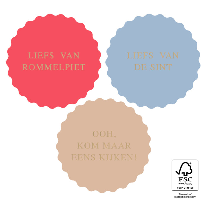 Liefs van Rommelpiet | Liefs van de Sint | Oh kom maar eens kijken | Sluitstickers 9st