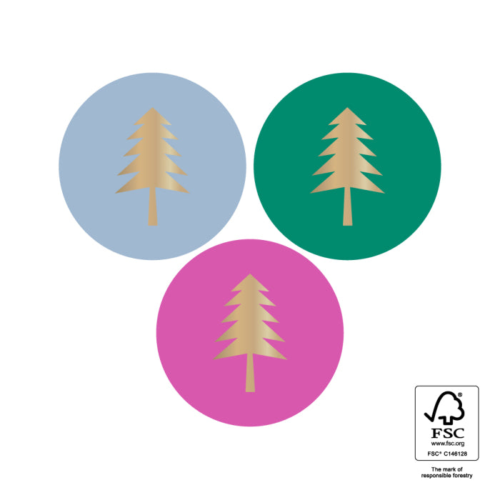 Modern Tree Gold/Bright| Sluitstickers 9st