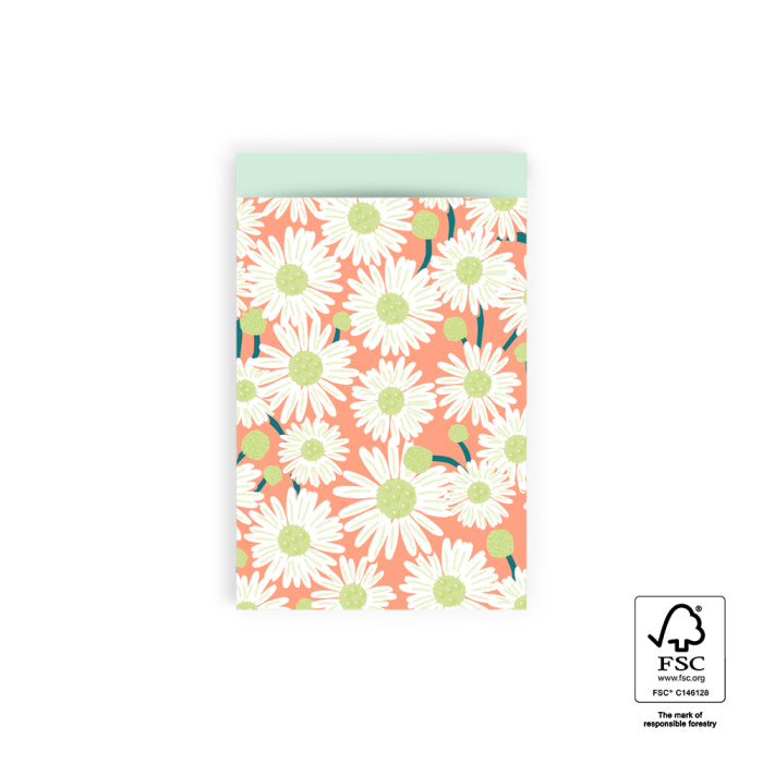 Daisy Peach Pastel-Mint | Cadeauzakjes 5st