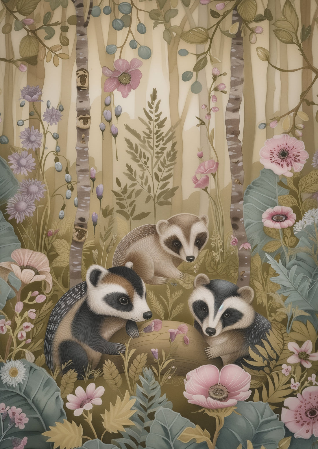 Woodland Spring Animals: Das | Kaart Fripperies