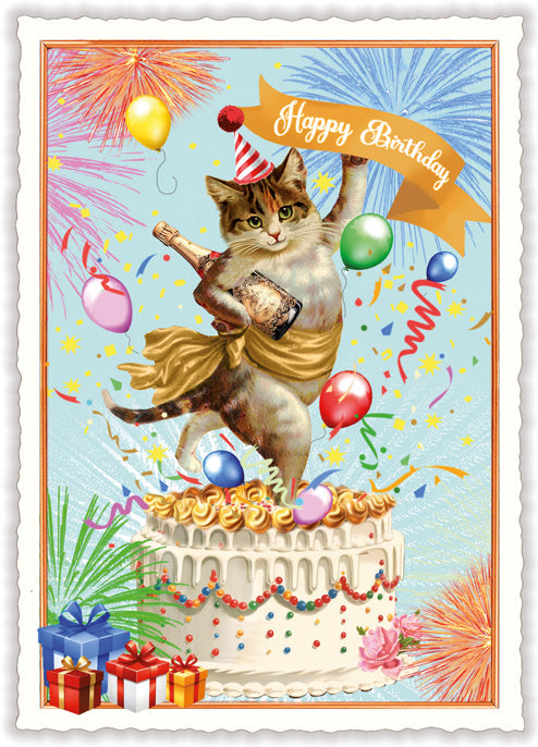 Happy Birthday Cat (PK1201) | Kaart Edition Tausendschön