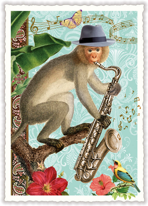 Monkey with hat (PK1203) | Kaart Edition Tausendschön