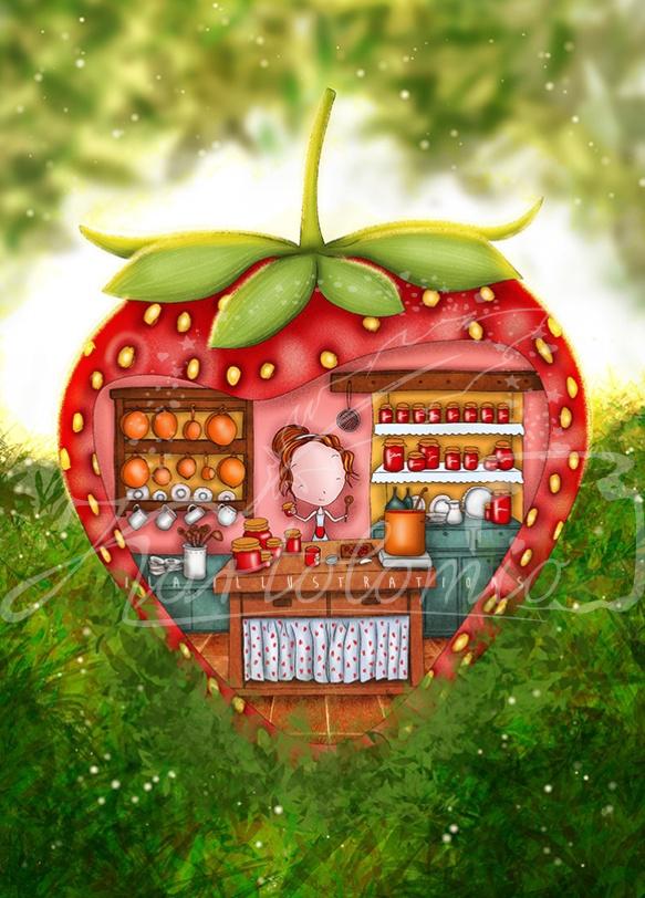 067 - Strawberry Jam | Kaart Ila Illustrations