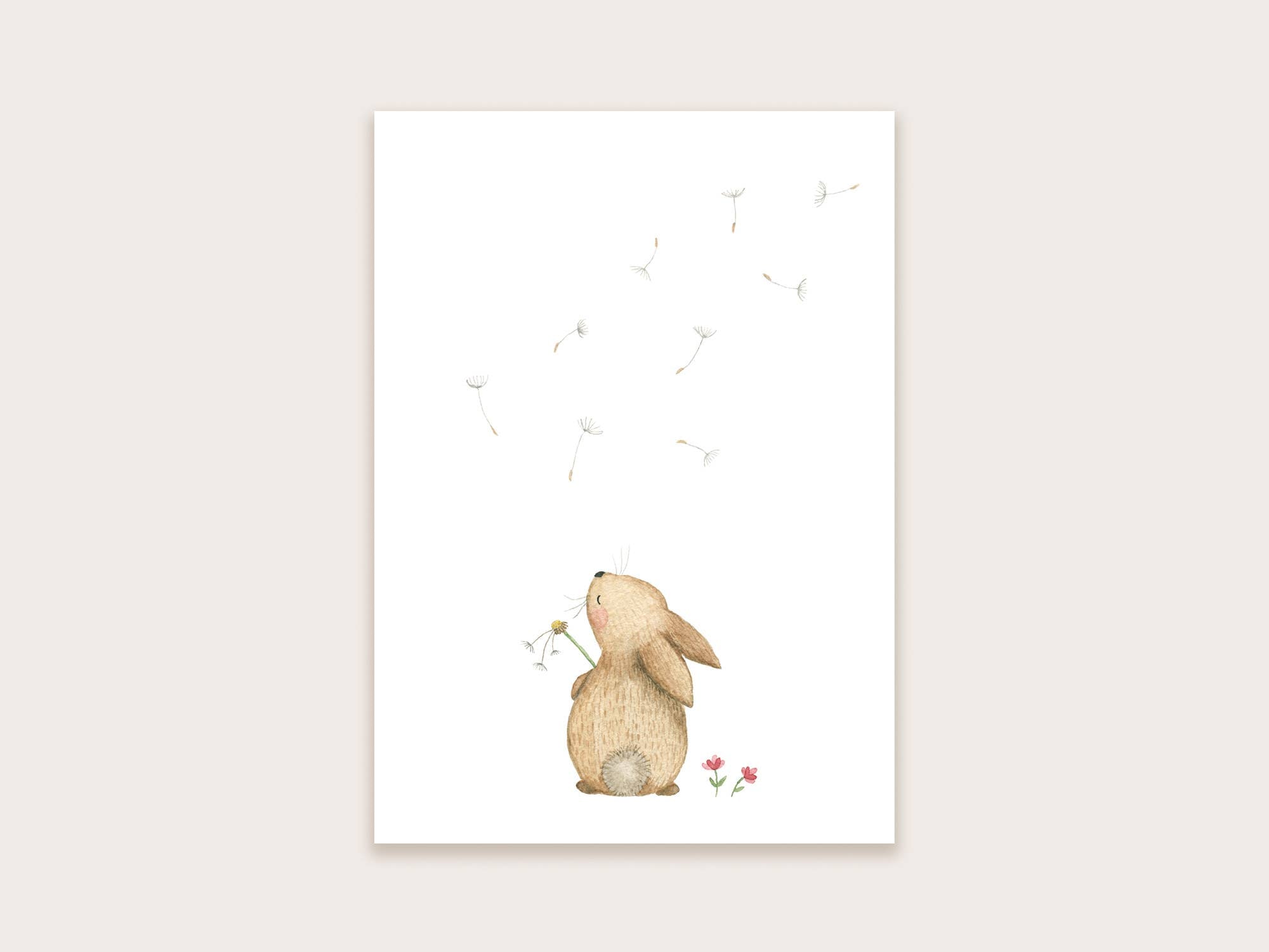 Ansichtkaart konijn + paardenbloem | Kaart Appeloogje