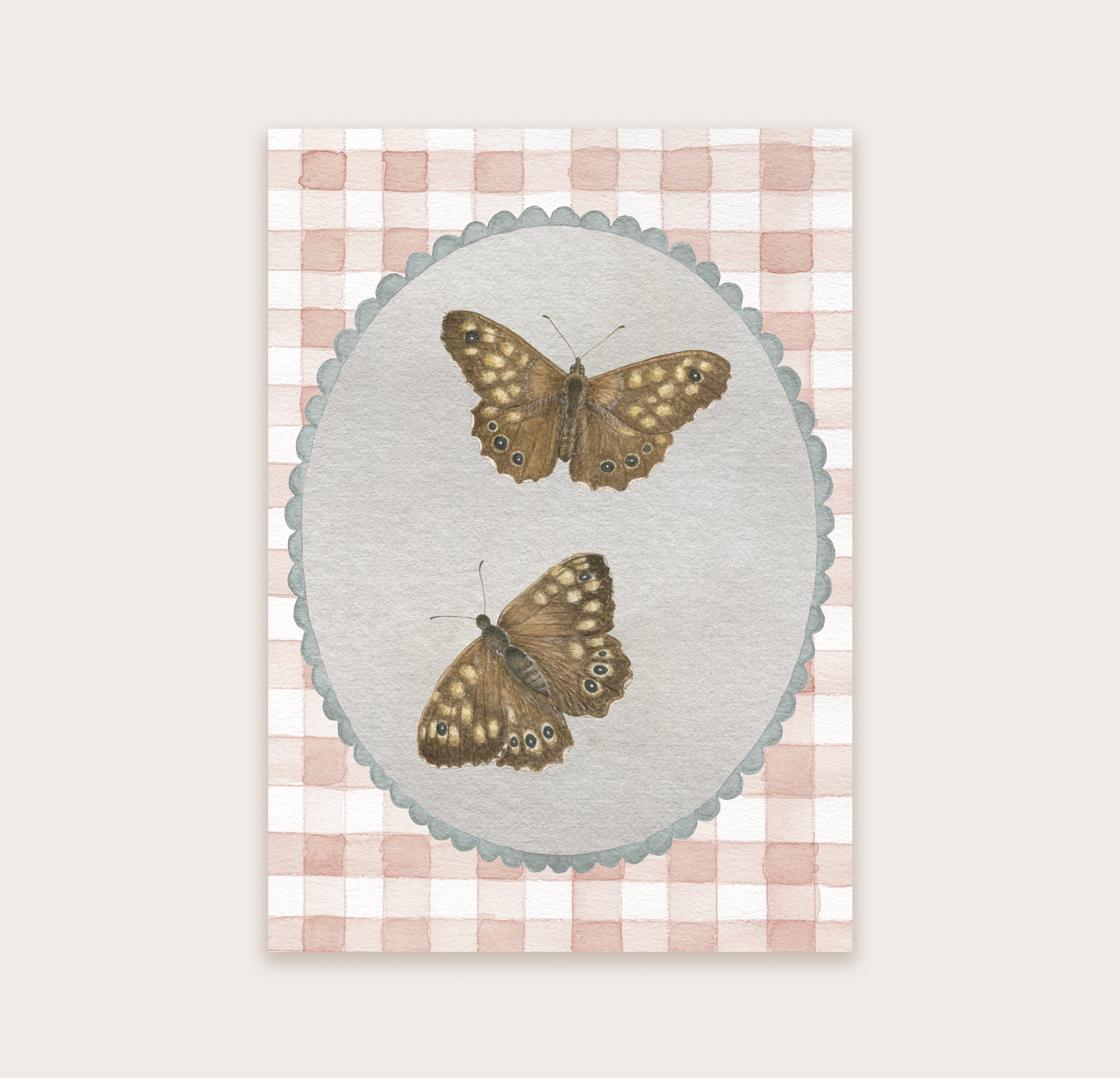 Ansichtkaart vlinders - bont zandoogje | Kaart Appeloogje