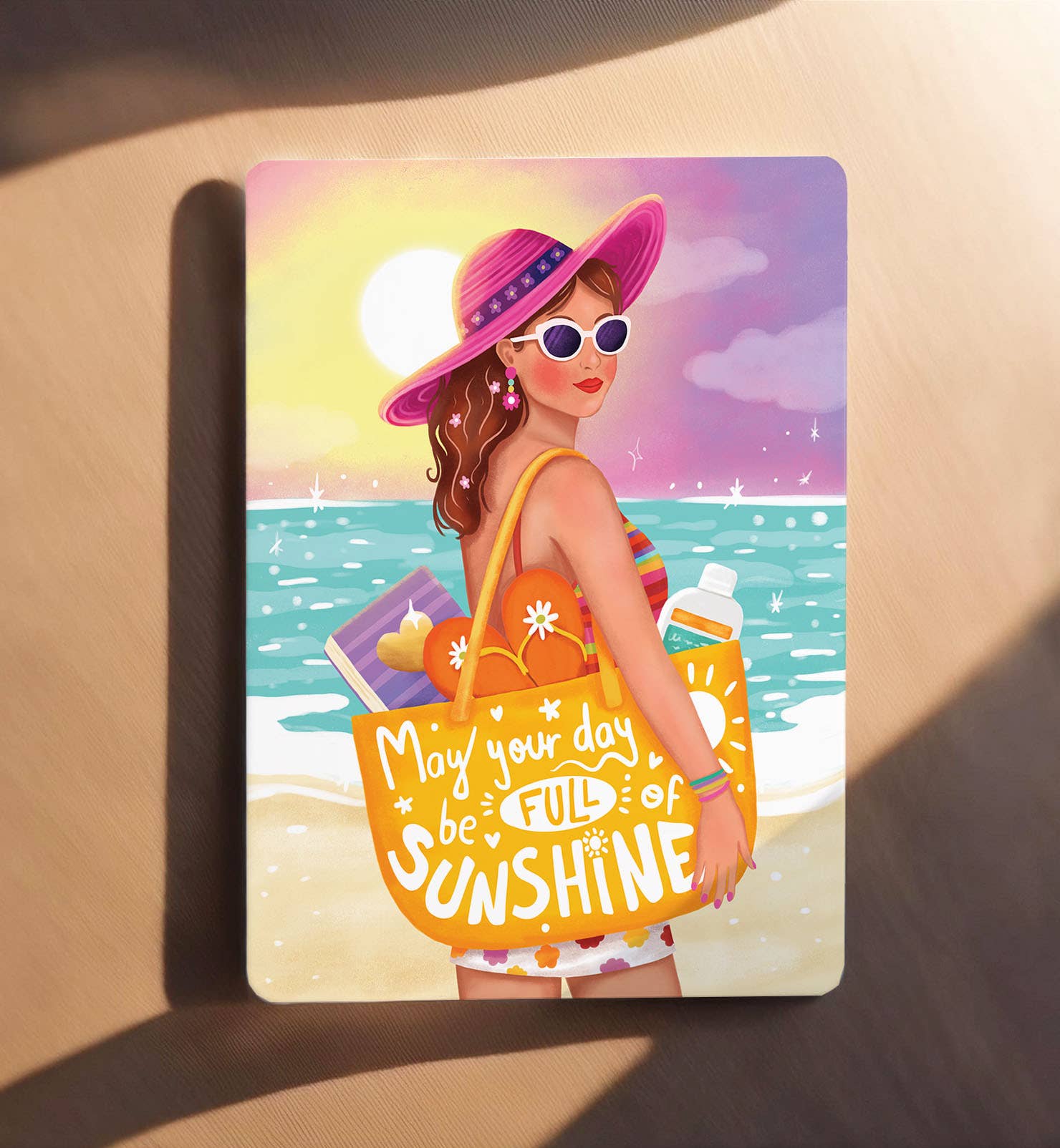 Kaart felicitatie verjaardag vrouw strand zomer ansichtkaart