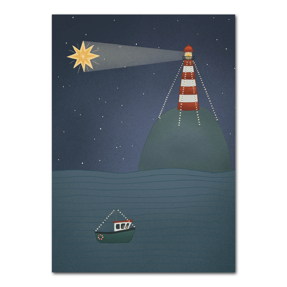 Kerst vuurtoren | Kerstkaart Studio Kvinna