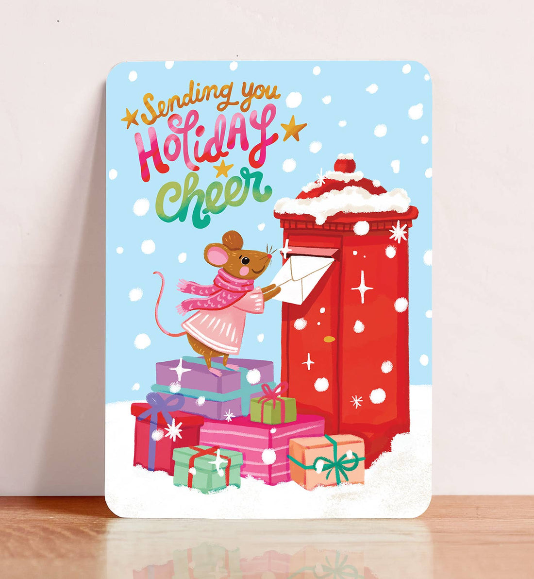 Kaart Kerstkaart sending holiday cheer dieren | Kaart Aniet Illustration