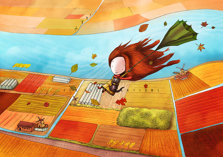 205 - Autumn wind | Kaart Ila Illustrations