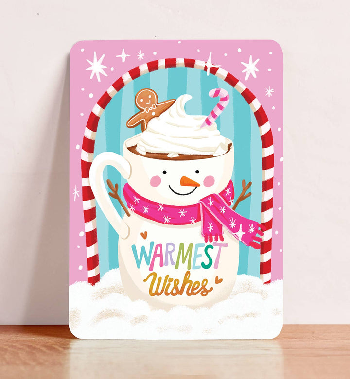 Kaart Kerstkaart chocolademelk warmest wishes | Kaart Aniet Illustration