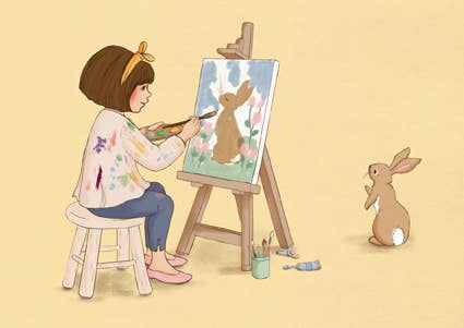 Ansichtkaart Belle Kunstenaar | Kaart Belle & Boo