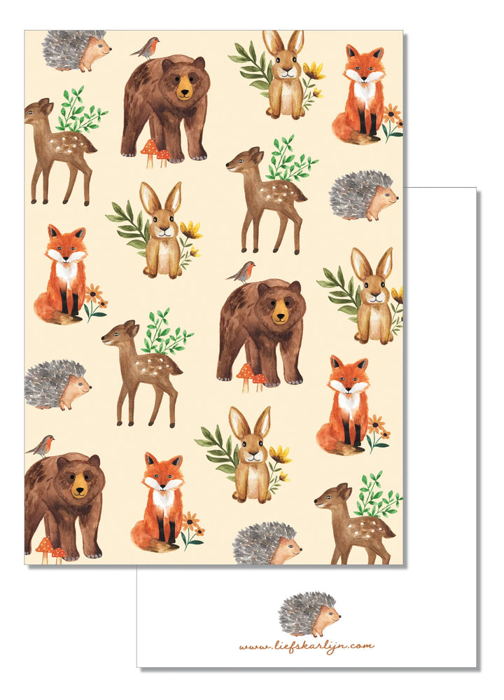 Bosdieren print | Kaart LiefsKarlijn