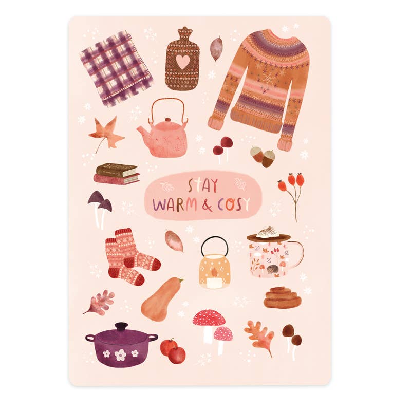 Kaart herfst/winter stay warm & cosy | Kaart The Lemonbird
